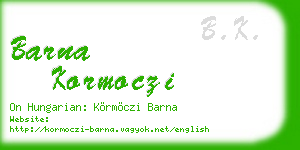 barna kormoczi business card