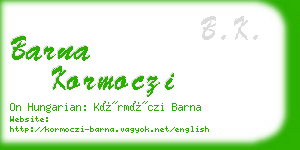 barna kormoczi business card